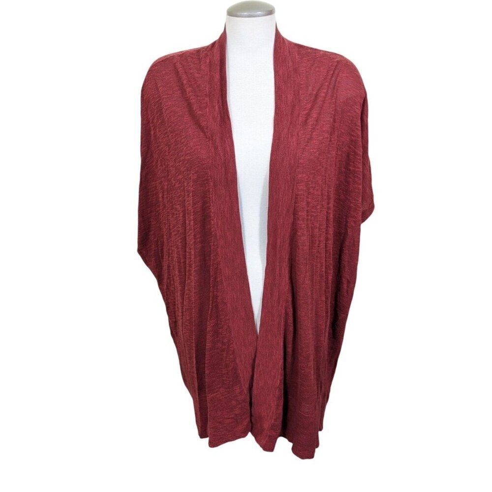 In Every Story Duster Cardigan Plus Size 2X Orange Open Short Sleeve Lightweight